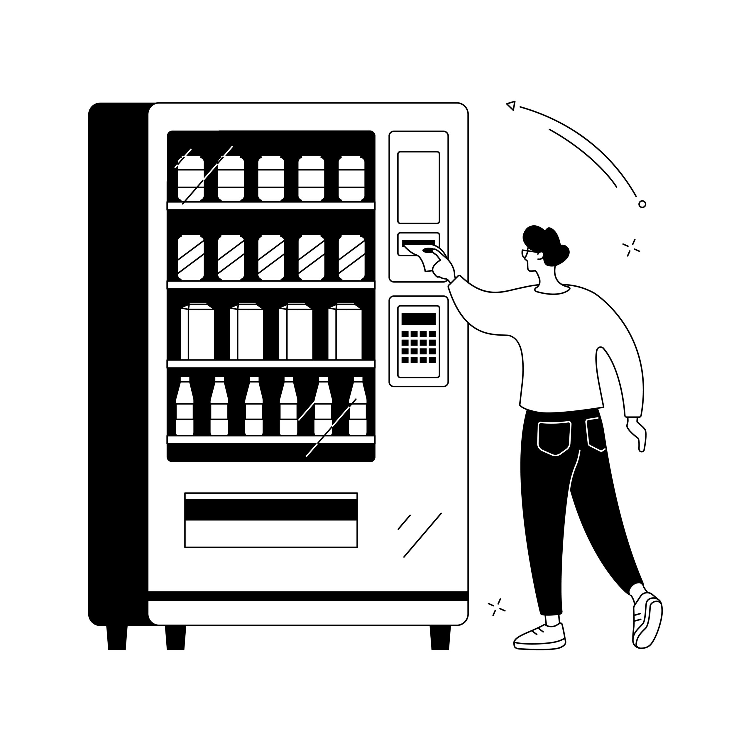 Vending machine abstract concept vector illustration.